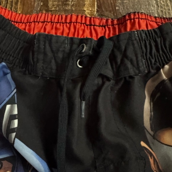 Marvel Black and Red Swim Trunks with Superhero Print - Picture 4 of 5